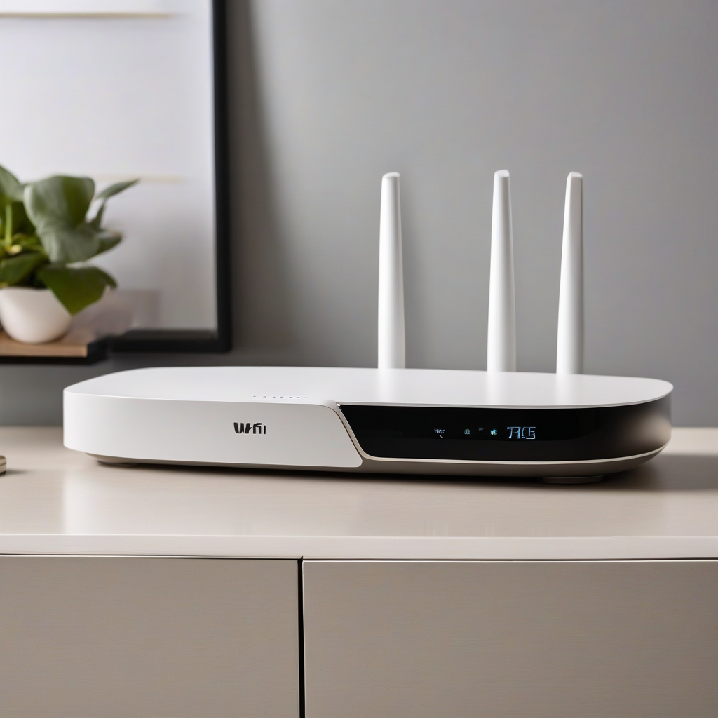 Wi-Fi 7 mesh home security system with multiple nodes covering a modern house